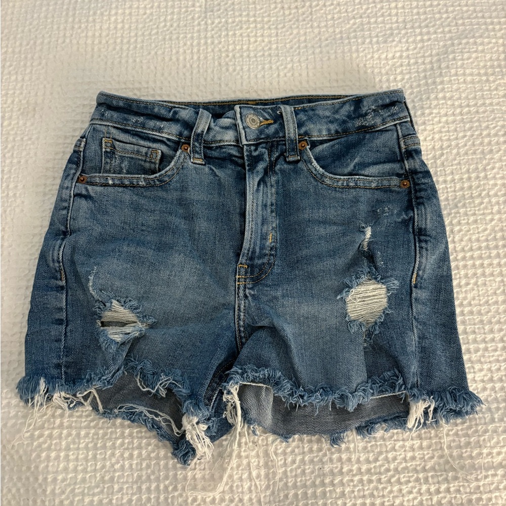Old Navy Blue Distressed Jean Shorts
